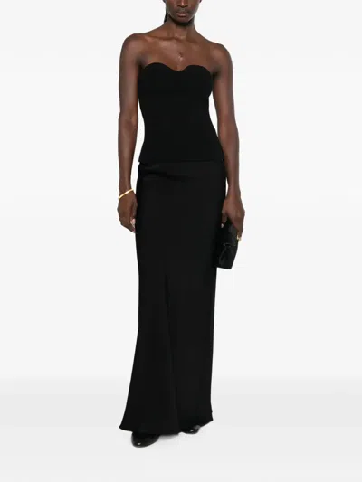 Fabiana Filippi Satin-finish Maxi Skirt In Blue