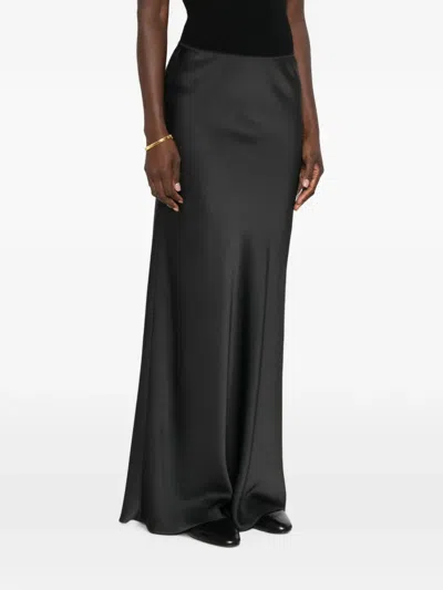 Fabiana Filippi Satin-finish Maxi Skirt In Black
