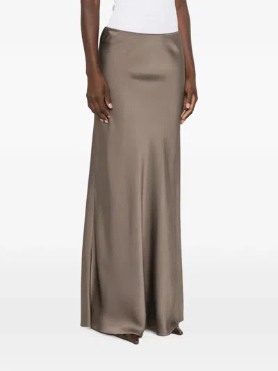 Fabiana Filippi Satin-finish Maxi Skirt In Brown
