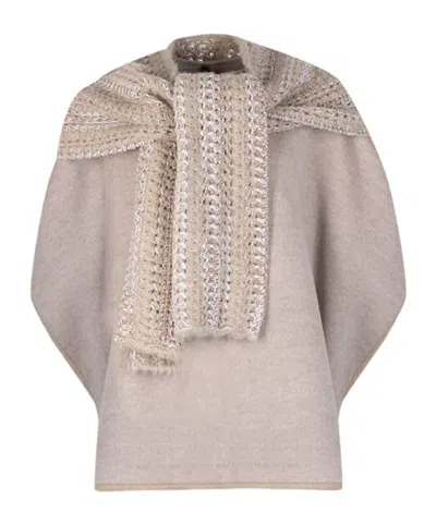 Fabiana Filippi Scarf Style Jacket In Brown