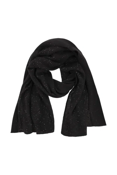 Fabiana Filippi Scarf With Micro Sequins In Black
