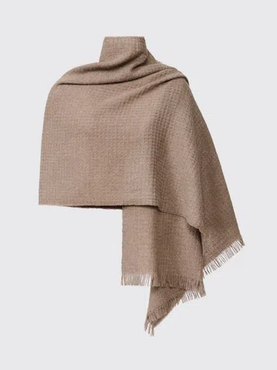 Fabiana Filippi Frayed Waffle-knit Scarf In Brown