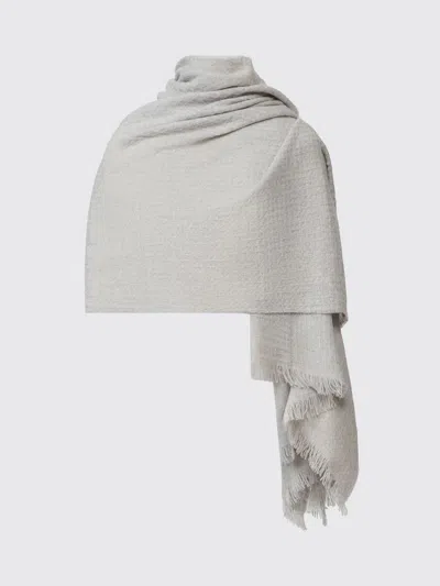 Fabiana Filippi Waffle-knit Frayed Scarf In Gray