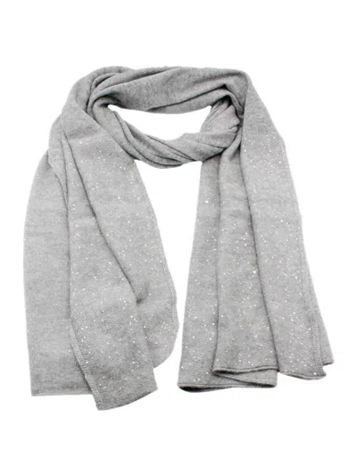Fabiana Filippi Sequin Embellished Knitted Scarf In Grey