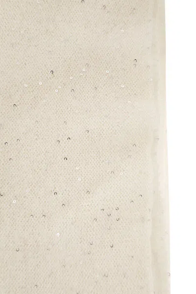 Fabiana Filippi Scarf With Micro Sequins In Beige
