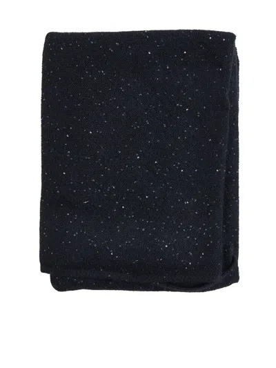 Fabiana Filippi Scarf With Micro Sequins In Black