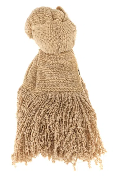 Fabiana Filippi Sciarpa Frange Bouclé In Sand