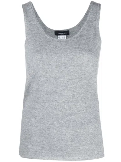 Fabiana Filippi Scoop-neck Knitted Tank Top In Grey