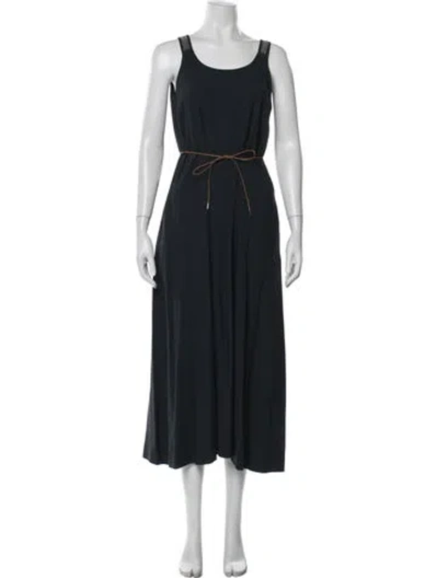 Pre-owned Fabiana Filippi Scoop Neck Long Dress In Blue