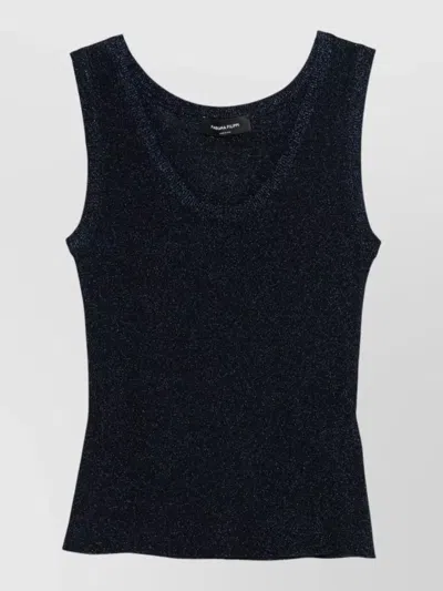 Fabiana Filippi Blue Scoop Neck Top