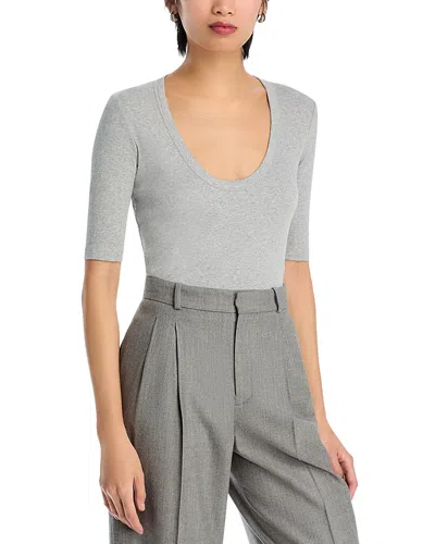 Fabiana Filippi Scoop Neck Tee In Gray