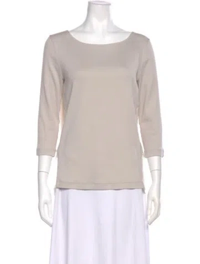 Pre-owned Fabiana Filippi Scoop Neck Three-quarter Sleeve Top In Purple