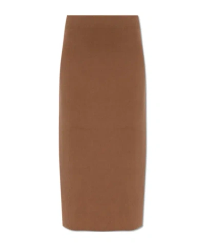 Fabiana Filippi Seamless Cut Midi Skirt In Brown