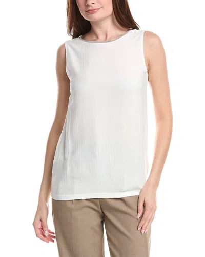 Fabiana Filippi Seersucker Silk-blend Tank In White