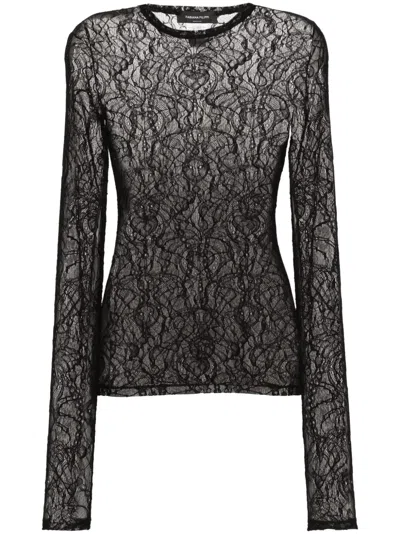 Fabiana Filippi Semi-sheer Lace Blouse In Black