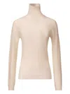Fabiana Filippi Sequin Embellishment Wool Turtleneck Sweater In White