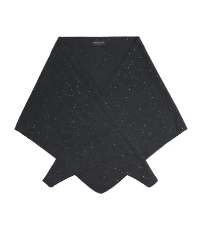 Fabiana Filippi Sequin Cape Coat In Black