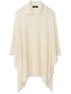 Fabiana Filippi Cape With Mohair Collar In Nude
