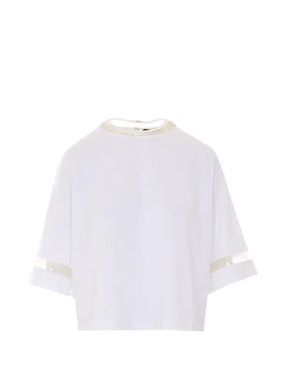Fabiana Filippi Sequin Crew-neck Blouse In White