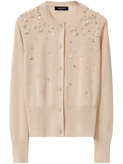 Fabiana Filippi Sequin-detail Cardigan In Brown