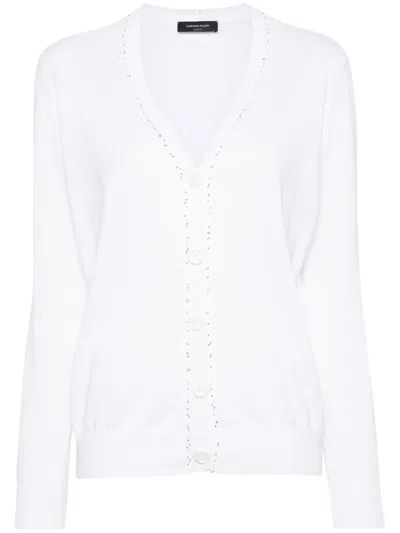 Fabiana Filippi Sequin-detail Cotton Cardigan In White