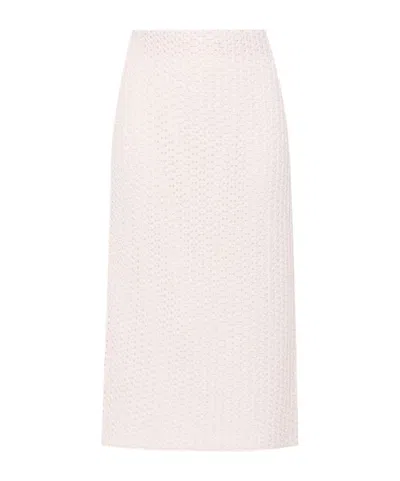 Fabiana Filippi Sequin-detail Open-knit Skirt In White