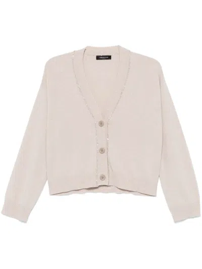 Fabiana Filippi Sequin-detailed Cardigan In Sand