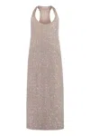 Fabiana Filippi Shimmer-finish Sleeveless Dress In Pink
