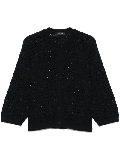 Fabiana Filippi Sequin-embellished Cardigan In Blue