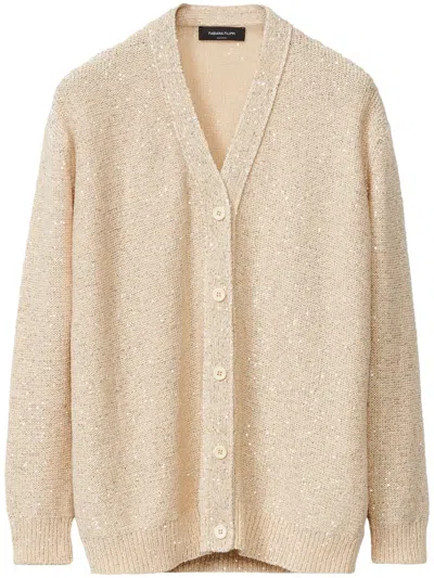Fabiana Filippi Cardigan Mit Pailletten In Braun