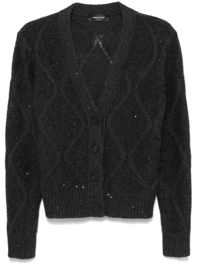 Fabiana Filippi Sequin-embellished Cardigan In Grey