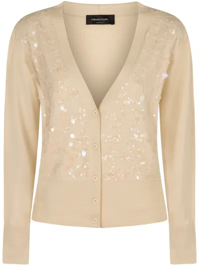 Fabiana Filippi Sequin-embellished Cardigan In Neutrals