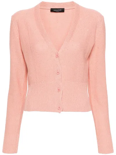 Fabiana Filippi Sequin-embellished Cardigan In Pink