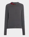 Fabiana Filippi Cashmere Sweater With Sequin Collar In Gray