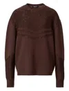 Fabiana Filippi Sequin-embellished Chevron Sweater In Brown