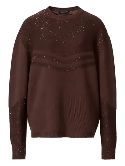 FABIANA FILIPPI SEQUIN-EMBELLISHED CHEVRON SWEATER
