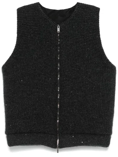 Fabiana Filippi Sequin-embellished Gilet In Grey