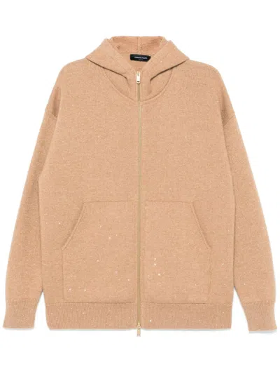 Fabiana Filippi Sequin-embellished Hoodie In Neutrals