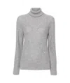 Fabiana Filippi Luxurious Knit Turtleneck Sweater With Cashmere Blend And Elegant Detailing In Gray