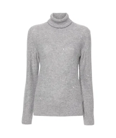 FABIANA FILIPPI FABIANA FILIPPI SEQUIN EMBELLISHED TURTLENECK JUMPER