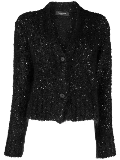 Fabiana Filippi Sequin-embellished Knitted Cardigan In Black