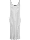 Fabiana Filippi Sequin-embellished Knitted Midi Dress In Grey