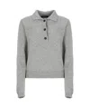 Fabiana Filippi Sequin Embellished Knitted Polo Jumper In Gray