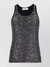 Fabiana Filippi Sequin Embellished Knitted Racerback Tank Top In Black