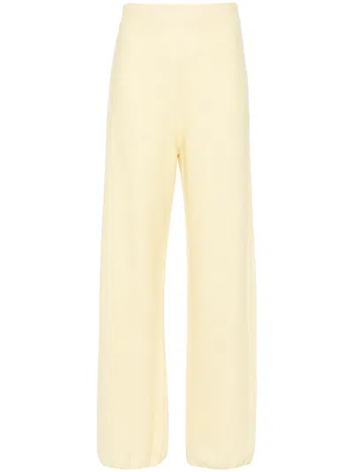 Fabiana Filippi Sequin-embellished Knitted Trousers In Yellow