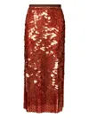 Fabiana Filippi Skirt In Printed Sequin Tulle In Red