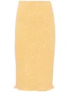 Fabiana Filippi Sequin-embellished Knitted Skirt In Orange