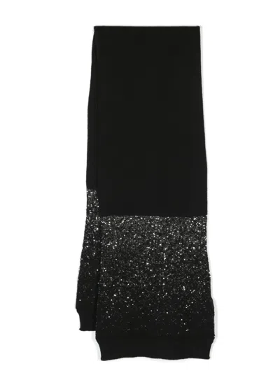 Fabiana Filippi Sequin-embellished Rectangle Scarf In Black