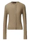 Fabiana Filippi Wool And Silk Cardigan With Sequins In Brown