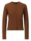 Fabiana Filippi Sequin-embellished Ribbed-knit Cardigan In Brown